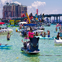 crab island busy during summer