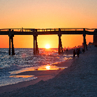 okaloosa island pier at sunset