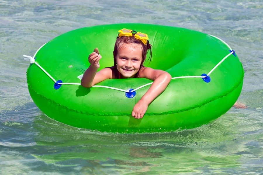 floating at Crab Island in Destin