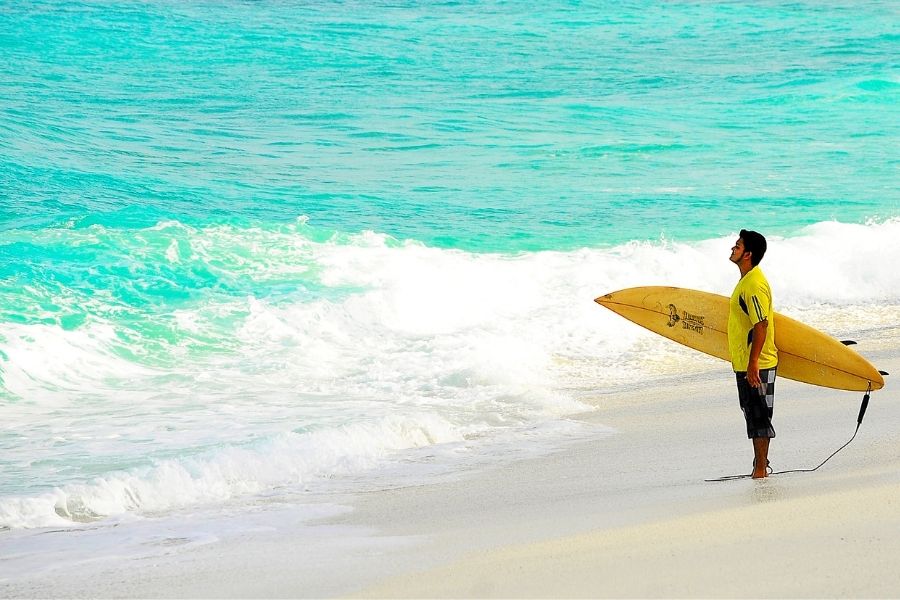 surfing at the Okaloosa Island Boardwalk